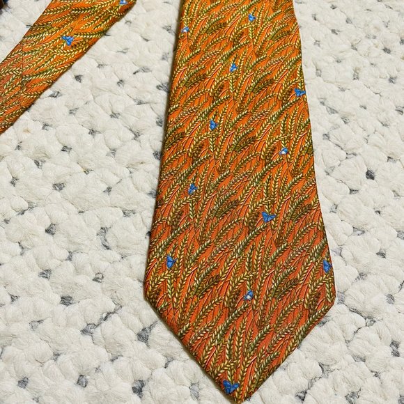 SALVATORE FERRAGAMO Wheat Hiding Butterfly Tie new - Picture 3 of 6